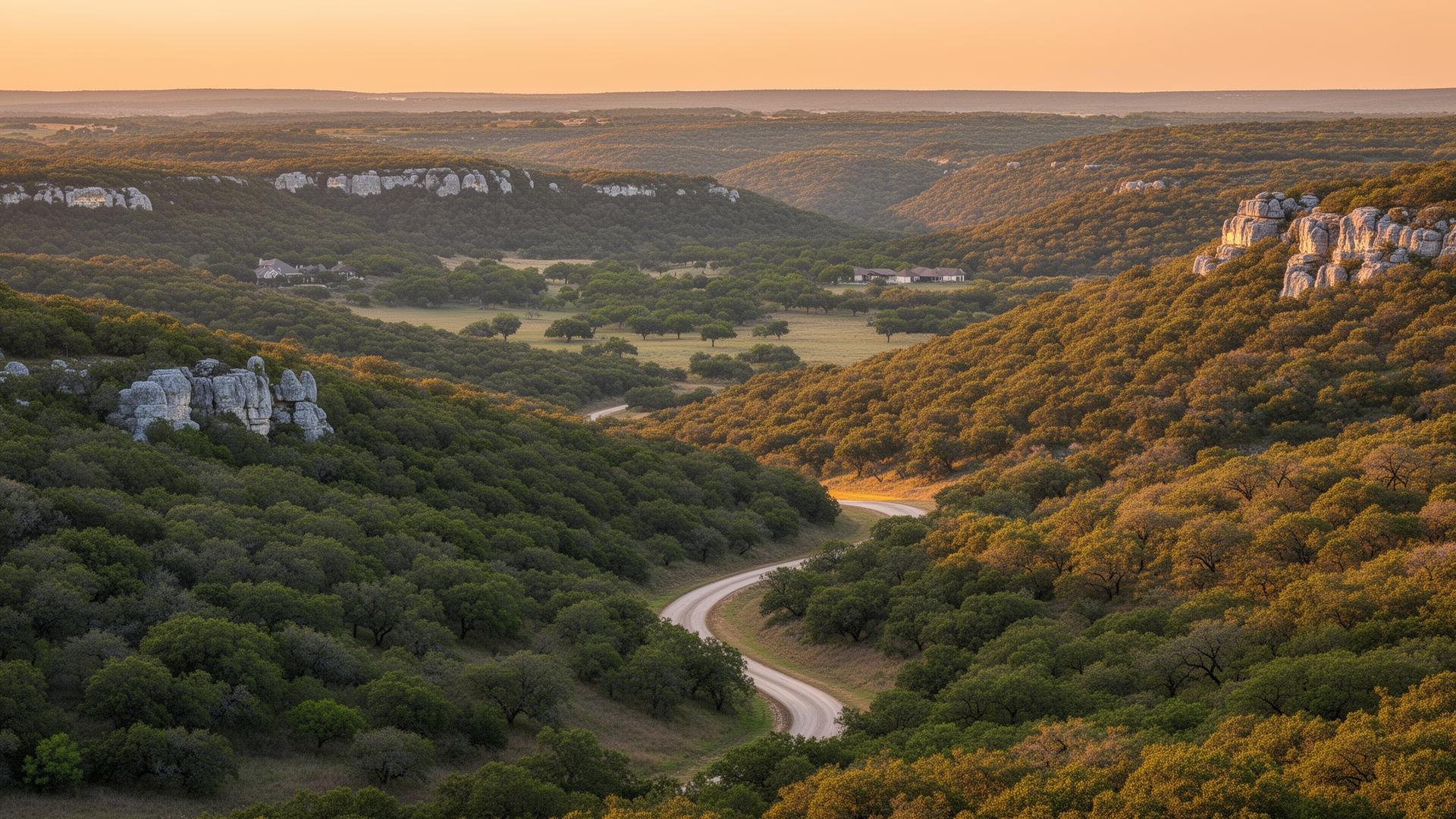 Texas Hill Country canyon overlook near Dripping Springs